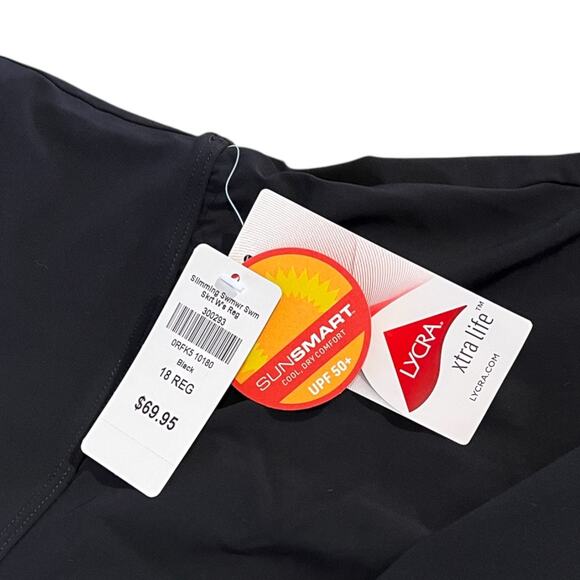 L.L. Bean Shaping Swim Skirt UPF 50+ High Rise Flattering Black Size 18 - Picture 7 of 10